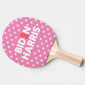 Biden / Harris White Stars Pattern roze Tafeltennisbatje (Zijkant)
