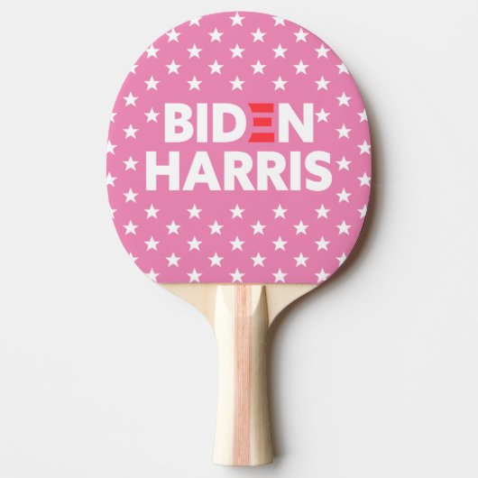 Biden / Harris White Stars Pattern roze Tafeltennisbatje (Voorkant)