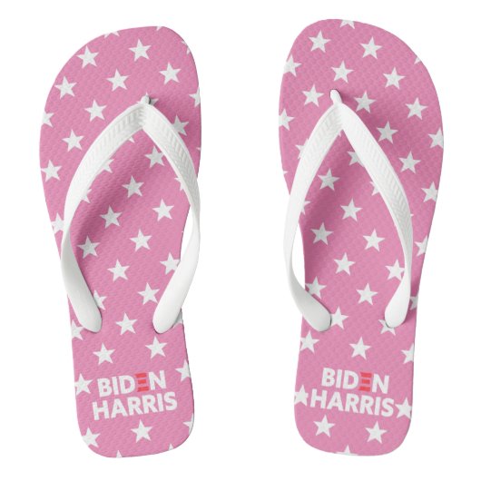 Biden / Harris White Stars Pattern roze Teenslippers (Voetbed)