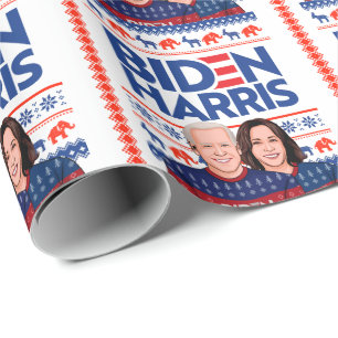 BIDEN HARRIS ZWART UGLY CADEAUPAPIER