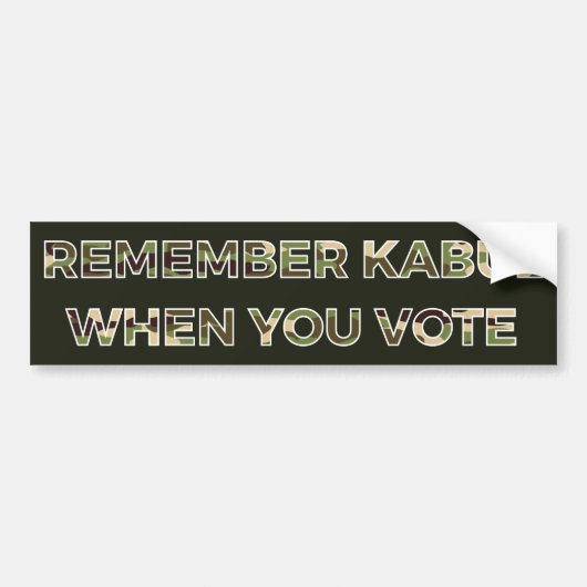 Biden Herinner Kabul (Camo) Bumpersticker (Voorkant)