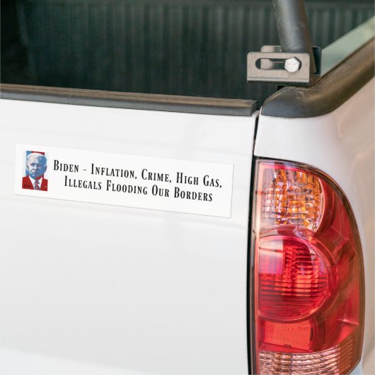 Biden - Inflatie, criminaliteit, ... - Bumperstick Bumpersticker (Op Truck)