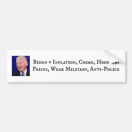 Biden- inflatie, criminaliteit, hoge gasprijzen bumpersticker (Voorkant)