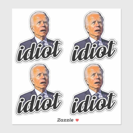 Biden is een idioot grappig anti Biden Pro troef 2 Sticker (Vel)
