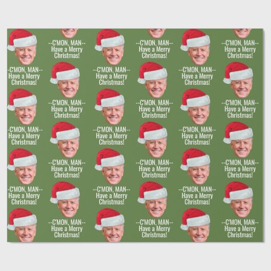 Biden - Joe Santa Hat - C'mon Man Cadeaupapier (Vlak)