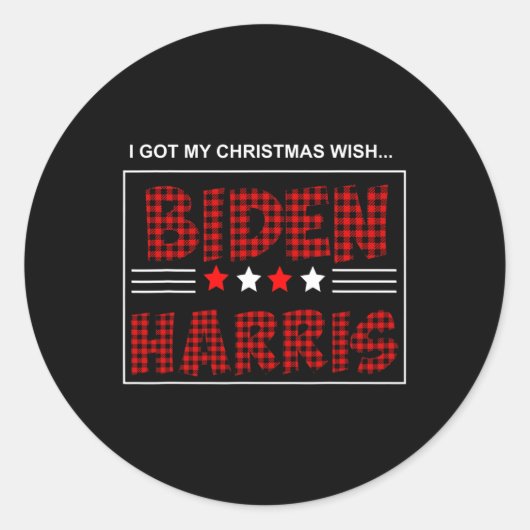 Biden Kamala Harris 2020 Kerst Ronde Sticker (Voorkant)