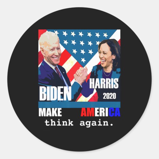 Biden Kamala Harris Ronde Sticker (Voorkant)