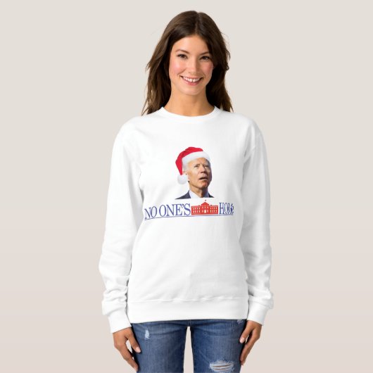 Biden Kerstmis Funny Sweatshirt Home Alone (Voorkant volledig)