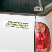 Biden kiezers blijven 500 voet achter bumpersticker (Op Truck)
