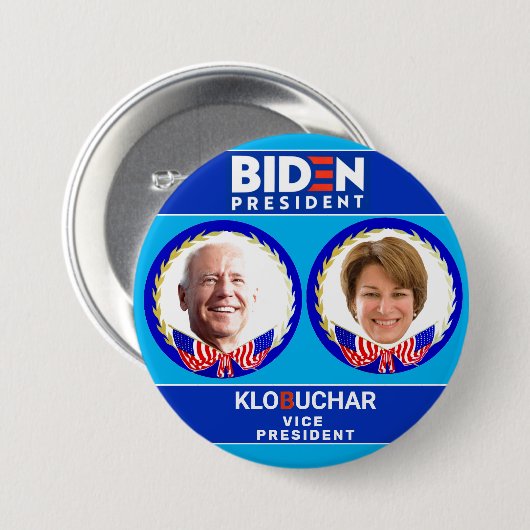 Biden/Klobuchar 2020 Ronde Button 7,6 Cm (Voorkant /achterkant)