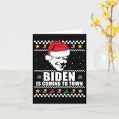 Biden komt naar de stad lelijke kersttrui Mem Kaart (Gele Bloem)