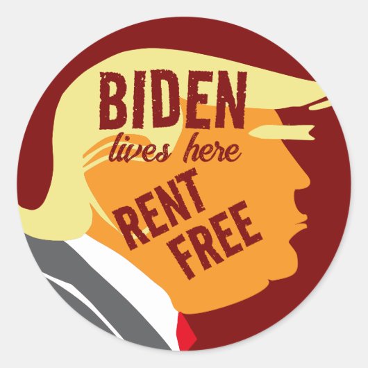 Biden leeft in het hoofd van Trump Ronde Sticker (Voorkant)