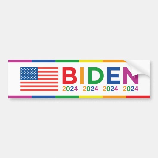 Biden LGBT 2024 Bumpersticker (Voorkant)