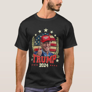 Biden met Trump rode hoed shirt Grappig Trump 2024