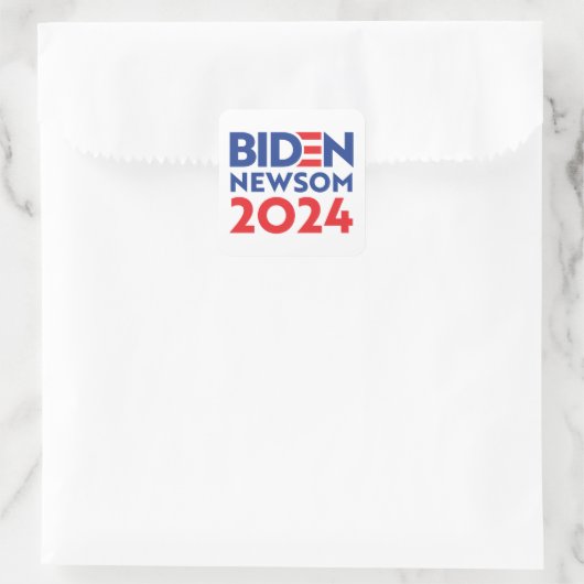 Biden Newsom 2024 Vierkante Sticker (Tas)