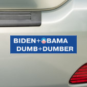 Biden - Obama. Dumb - Dumber Bumper Sticker (Op auto)