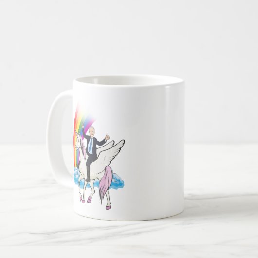 Biden op een Unicorn Koffiemok (Voorkant links)