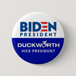 Biden President Duckworth Vice President Ronde Button 5,7 Cm