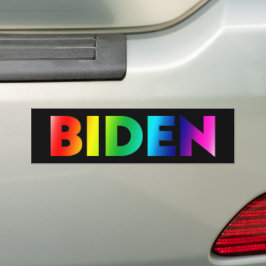 Biden pride lgbtq regenboog typografie zwart bumpersticker