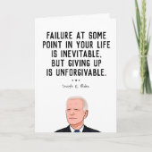 Biden quote: Opgeven is onvergeeflijk Kaart (Voorkant)