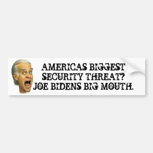 Biden SECRITY THREAT / obama socialist joker Bumpersticker (Voorkant)