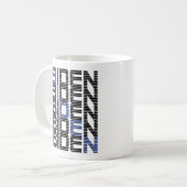 BIDEN-tekststapels Koffiemok (Voorkant links)