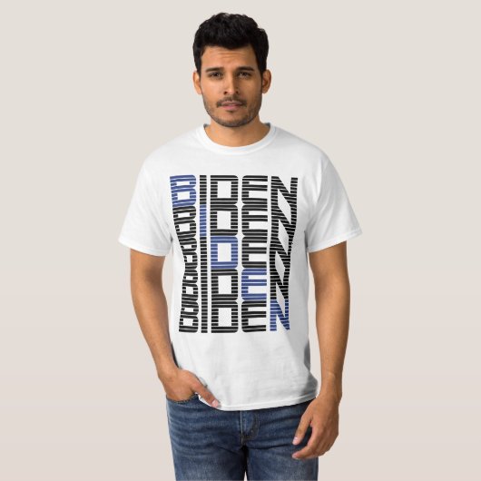 BIDEN-tekststapels T-shirt (Voorkant volledig)