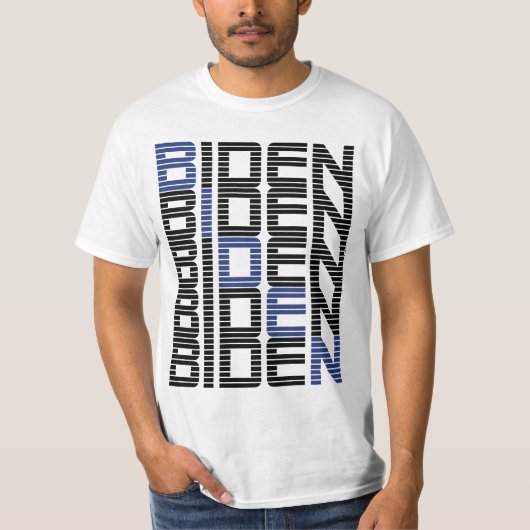 BIDEN-tekststapels T-shirt (Voorkant)