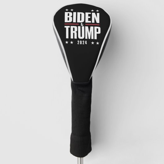 Biden Trump 2024 Grappige verkiezing Presidentiële Golfheadcover (Voorkant)
