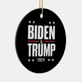 Biden Trump 2024 Grappige verkiezing Presidentiële Keramisch Ornament (Rechts)