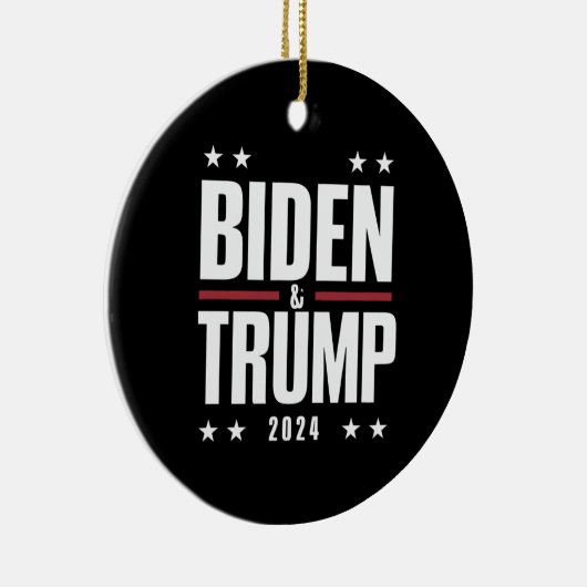 Biden Trump 2024 Grappige verkiezing Presidentiële Keramisch Ornament (Rechts)