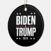Biden Trump 2024 Grappige verkiezing Presidentiële Keramisch Ornament (Links)