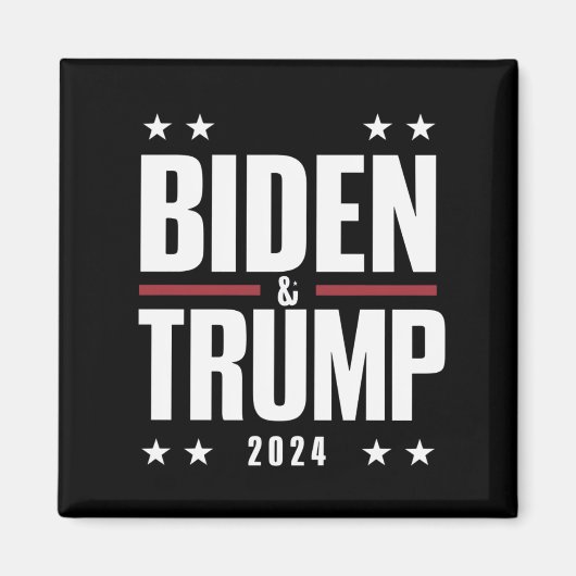 Biden Trump 2024 Grappige verkiezing Presidentiële Magneet (Voorkant)