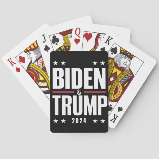 Biden Trump 2024 Grappige verkiezing Presidentiële Pokerkaarten (Achterkant)
