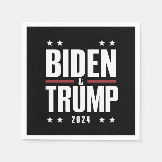 Biden Trump 2024 Grappige verkiezing Presidentiële Servet (Voorkant)