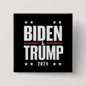 Biden Trump 2024 Grappige verkiezing Presidentiële Vierkante Button 5,1 Cm (Voorkant)