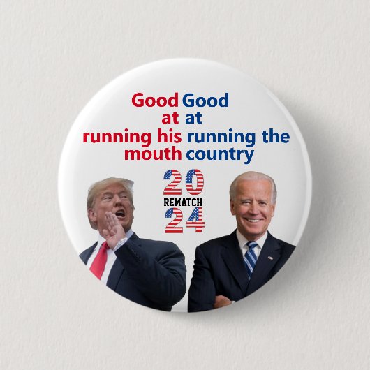 Biden Trump Rematch Ronde Button 5,7 Cm (Voorkant)