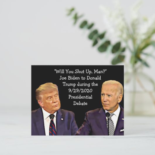 Biden vertelt Trump, hou gewoon Man dicht, offerte Briefkaart (Staand voorkant)