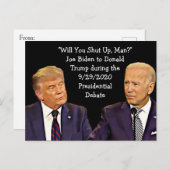 Biden vertelt Trump, hou gewoon Man dicht, offerte Briefkaart (Voorkant / Achterkant)