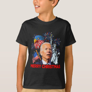 Biden Verward Patriottische Vrolijke Kerstmis voor T-shirt