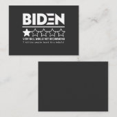 Biden Very Bad Would Not Recommend T-Shirt Visitekaartje (Voorkant / Achterkant)