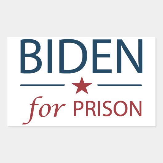 Biden voor gevangenisstraf | Anti Joe Biden | Slog Rechthoekige Sticker (Voorkant)