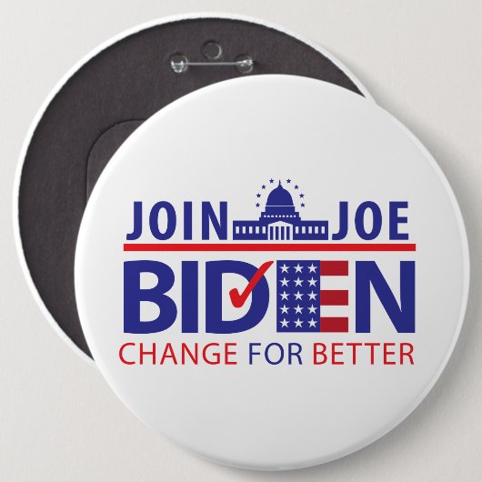BIDEN VOOR PRESIDENT! RONDE BUTTON 6,0 CM (Voorkant /achterkant)