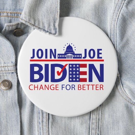 BIDEN VOOR PRESIDENT! RONDE BUTTON 6,0 CM (In situ)