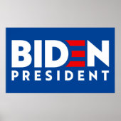 Biden voor President White & Red Text Slogan, ZSSG Poster (Voorkant)