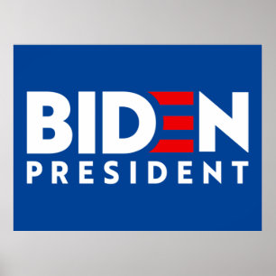 Biden voor president Wit & Rode tekst slogan, ZSSG Poster