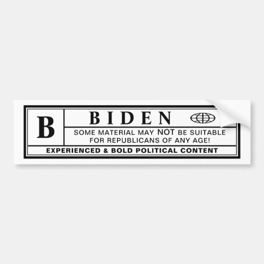 Biden-waarschuwingslabel Bumpersticker (Voorkant)