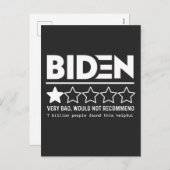 Biden Zeer slecht zou T-Shirt niet aanbevelen Feestdagenkaart (Voorkant / Achterkant)