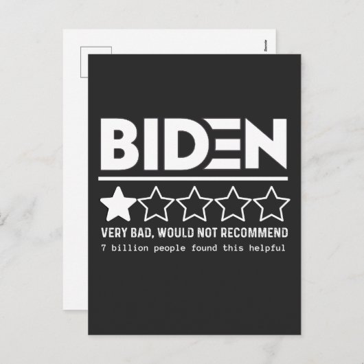 Biden Zeer slecht zou T-Shirt niet aanbevelen Feestdagenkaart (Voorkant / Achterkant)
