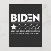 Biden Zeer slecht zou T-Shirt niet aanbevelen Feestdagenkaart (Voorkant)